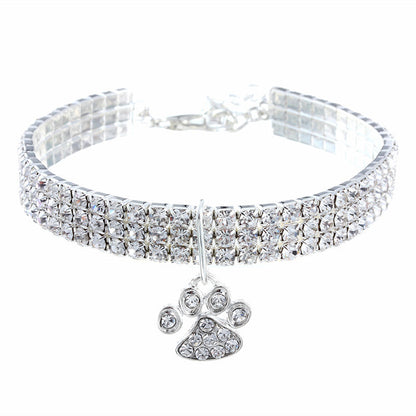 Collier pour animal de compagnie avec diamants, accessoires pour chats et chiens de couleurs variées, griffes de chat, collier élastique pour chat et chien - LUXARAH