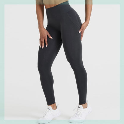Leggings sans couture pour femmes, legging froissé pour le travail - LUXARAH
