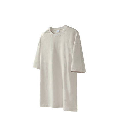 T-shirt oversize à manches courtes en pur coton uni - LUXARAH