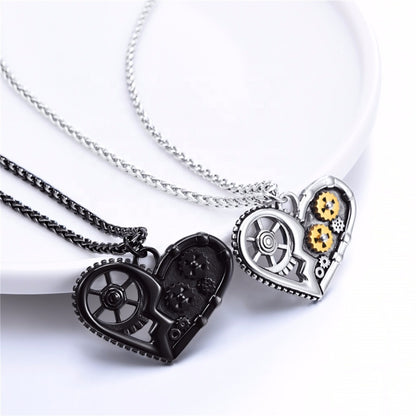 Colliers avec pendentif en forme de cœur en acier inoxydable noir de qualité