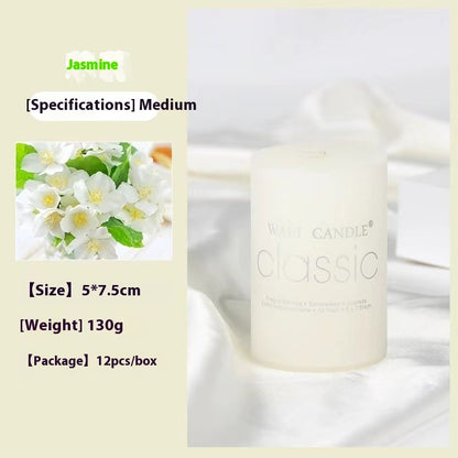 Bougie d'aromathérapie cylindrique colorée, bougie parfumée brillante, bougies sans fumée