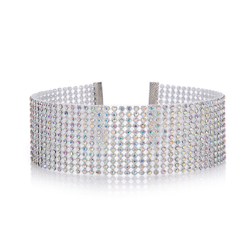 Collier ras du cou tendance pour femme, entièrement en cristal et strass, bijou de mariage