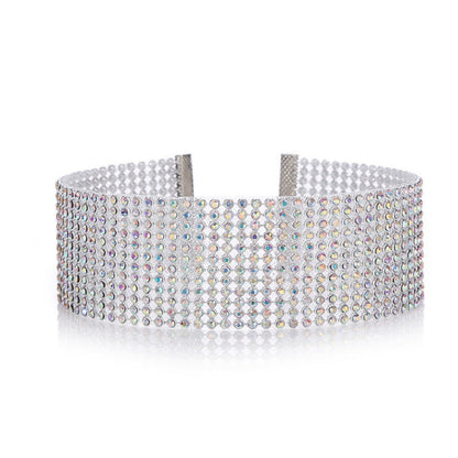 Collier ras du cou tendance pour femme, entièrement en cristal et strass, bijou de mariage