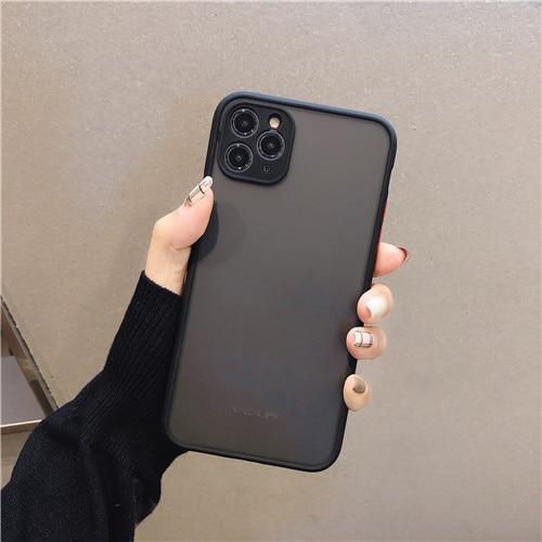 Coque de téléphone portable givrée aux couleurs contrastées pour éviter les chutes