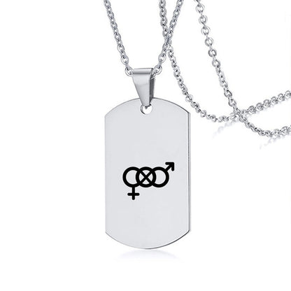 Collier en acier inoxydable avec inscription LGBT, symbole de la fierté gay, lesbienne et transgenre, pour hommes et femmes