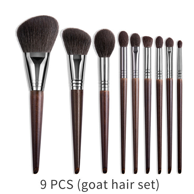 Ensemble de pinceaux de maquillage naturels, pinceau à paupières, chèvre - LUXARAH