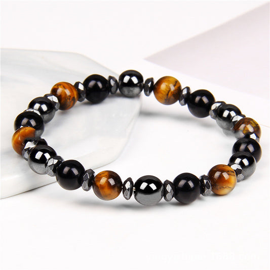 Bracelet en pierre naturelle œil de tigre pour femme, bracelet énergétique pour le yoga et le sport - LUXARAH