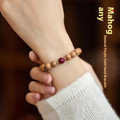 Bracelet de méditation chinois en bois de pêcher naturel - LUXARAH