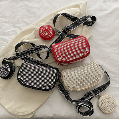 Sac à bandoulière en strass avec petit porte-monnaie, sac à bandoulière tendance pour femmes, sacs de créateurs de luxe - LUXARAH
