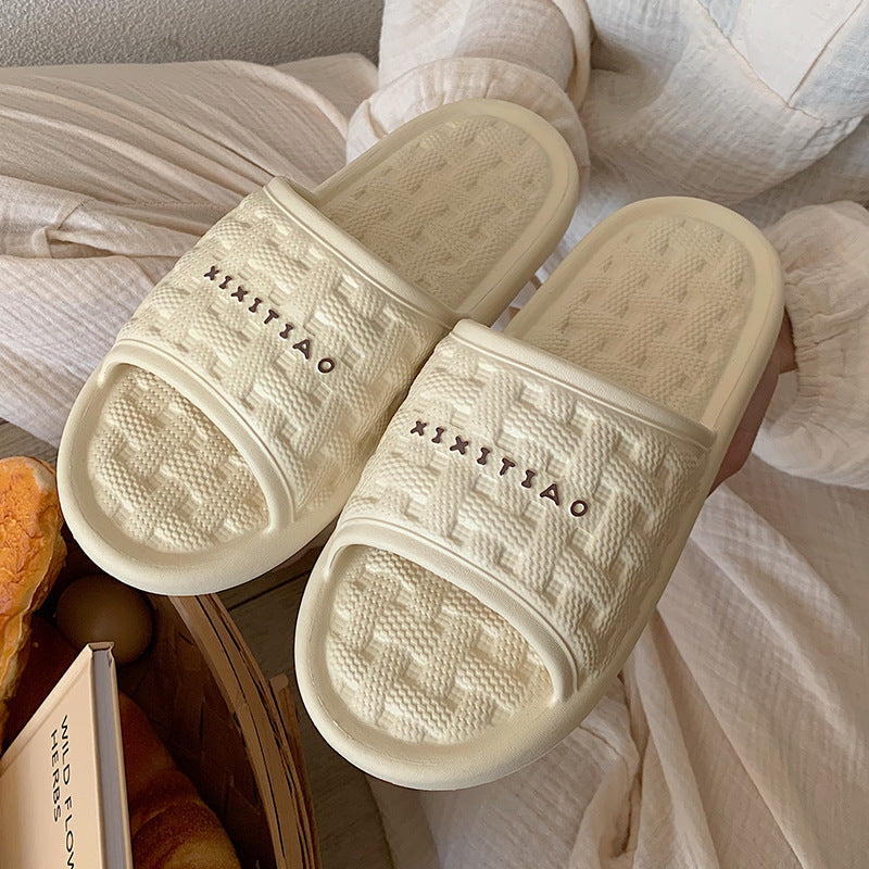 Chaussons à semelle souple tissés à carreaux pour femmes