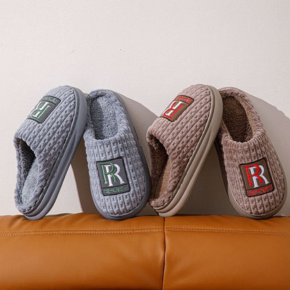 Chaussons d'hiver chauds et antidérapants en peluche pour homme et femme, grande taille, pour la maison et la chambre à coucher