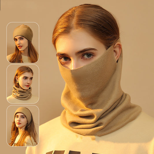 Masque facial 4 en 1, écharpe d'hiver en faux cachemire, foulard, chapeau tendance