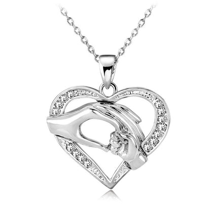 Colliers en chaîne noire pour hommes, 3 couleurs, pendentifs en forme de cœur, pour couples, bijoux coréens en cristal, pour filles et femmes