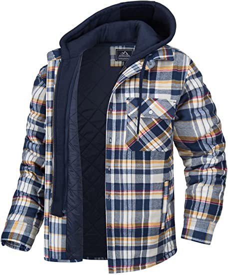 Manteau à capuche à carreaux pour homme, veste chaude d'hiver à boutons et fermeture éclair, mode décontractée, épaisse, rembourrée, manches longues, vêtements d'extérieur
