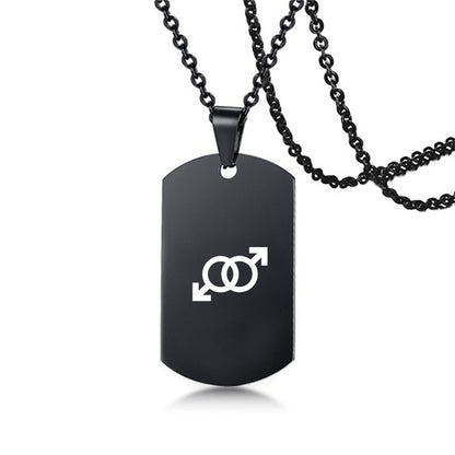 Collier en acier inoxydable avec inscription LGBT, symbole de la fierté gay, lesbienne et transgenre, pour hommes et femmes