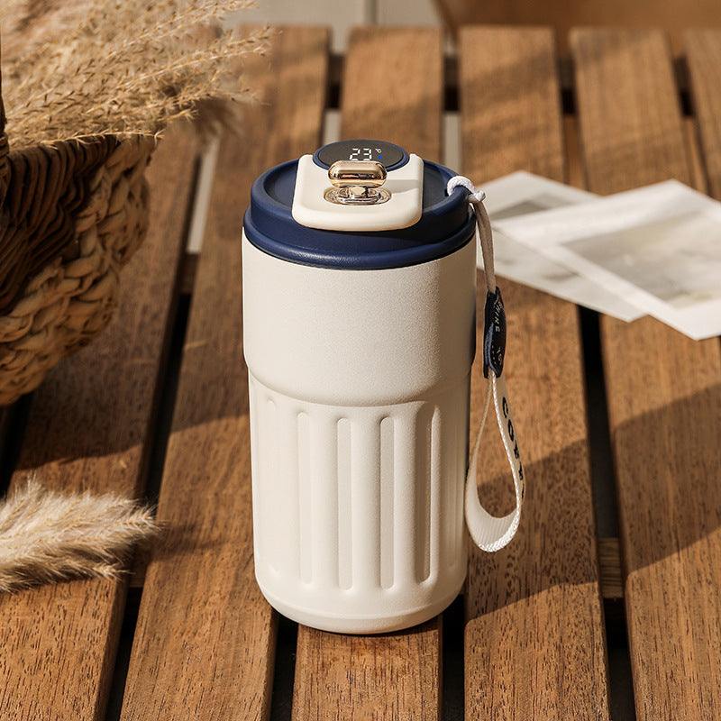 Bouteille isotherme numérique intelligente, tasse à café portable, bouteille d'eau en acier inoxydable, tasse isotherme pour voiture, garde le froid, bouteilles sous vide 450 ml