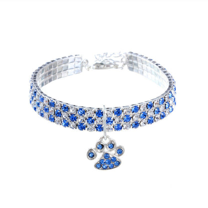 Collier pour animal de compagnie avec diamants, accessoires pour chats et chiens de couleurs variées, griffes de chat, collier élastique pour chat et chien - LUXARAH