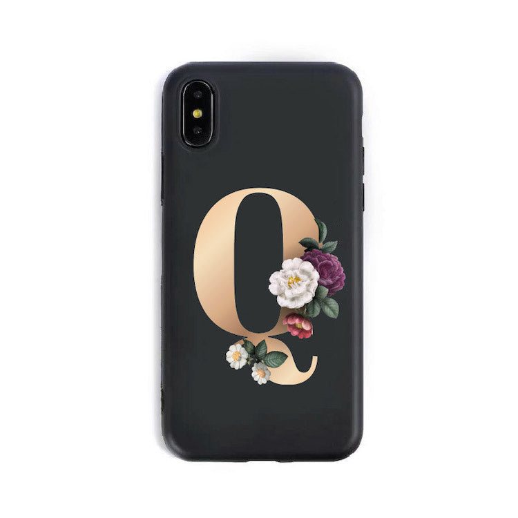 Coques de téléphone en silicone avec lettres de l'alphabet anglais