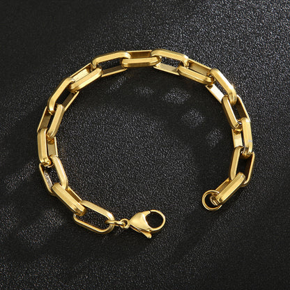Bracelet en acier titane pour homme, design de niche, style hip-hop, géométrique
