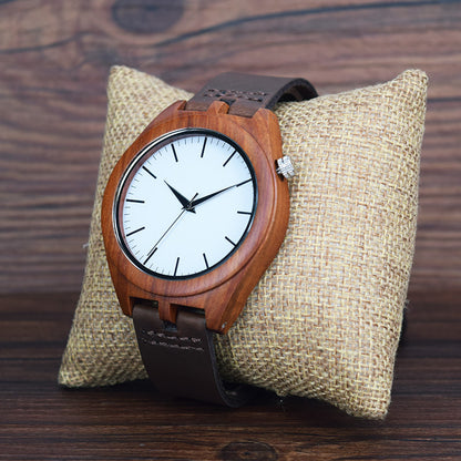 Montre à quartz importée pour homme, montre en bois de bambou