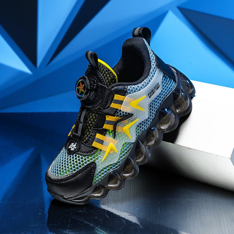 Chaussures de course respirantes à semelle souple pour garçons, idéales pour les loisirs et le sport, avec surface en maille creuse - LUXARAH
