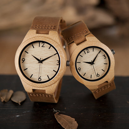 Montre en bois Couple Bambou - LUXARAH