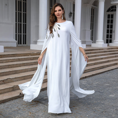 Robe musulmane Abaya brodée pour femme, robe de soirée - LUXARAH