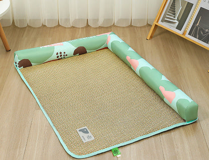 Tapis pour animaux de compagnie en rotin glacé tissé - LUXARAH