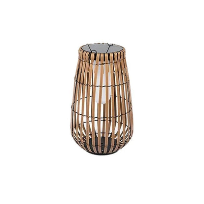 Lampe solaire portable en rotin pour pelouse