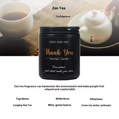 Bougie d'aromathérapie en verre noir et cire de soja