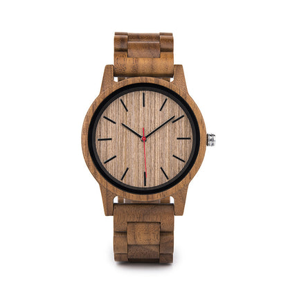 Montre à quartz en bois