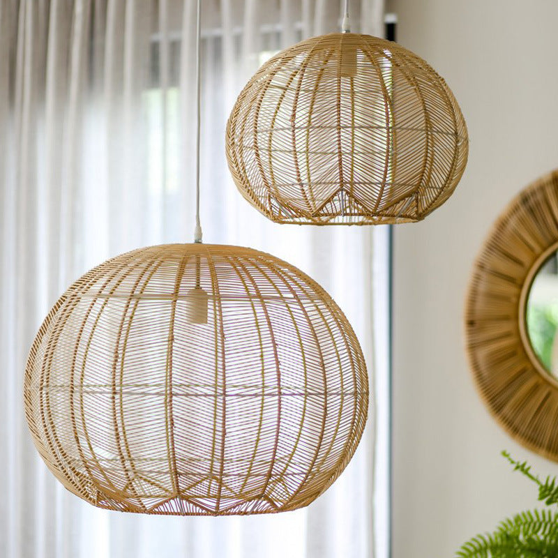 Lustre japonais zen design créatif en rotin - LUXARAH