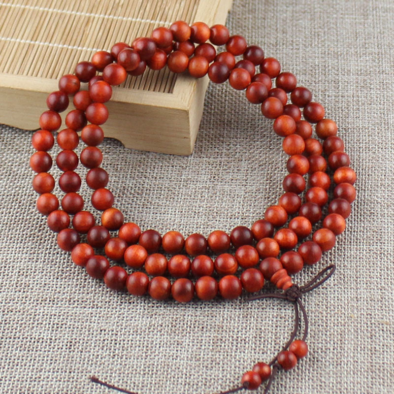 Bracelet en bois naturel et collier de 108 perles de Bouddha - LUXARAH