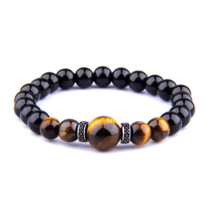 Bracelets en pierres naturelles et perles œil de tigre pour homme - LUXARAH