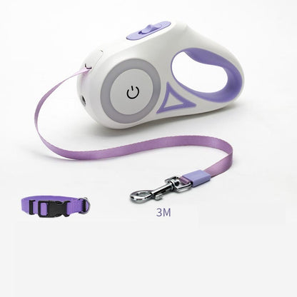 Laisse rétractable pour chien et collier Spotlight, corde de traction automatique pour chien et chat, pour petits et moyens chiens, produit pour animaux de compagnie - LUXARAH