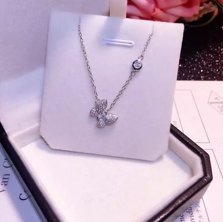 Colliers longs papillons en argent sterling 925