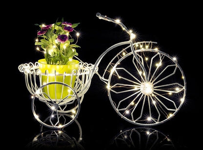 Guirlande lumineuse en rotin avec fil de cuivre plaqué argent DC12 V - LUXARAH