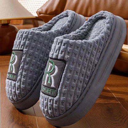 Chaussons d'hiver chauds et antidérapants en peluche pour homme et femme, grande taille, pour la maison et la chambre à coucher