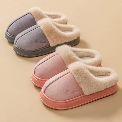 Chaussons d'hiver confortables et chauds pour couple, chaussures en coton, antidérapantes, pour femme et homme