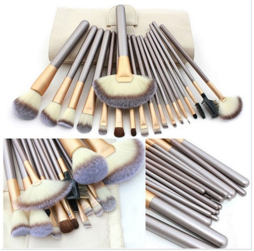 Ensemble de pinceaux de maquillage persans, pinceau de maquillage blanc de riz, pinceau de maquillage couleur champagne - LUXARAH