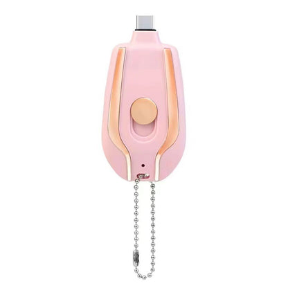 Mini chargeur d'urgence 1500 mAh avec porte-clés et batterie de secours ultra-compacte de type C, charge rapide