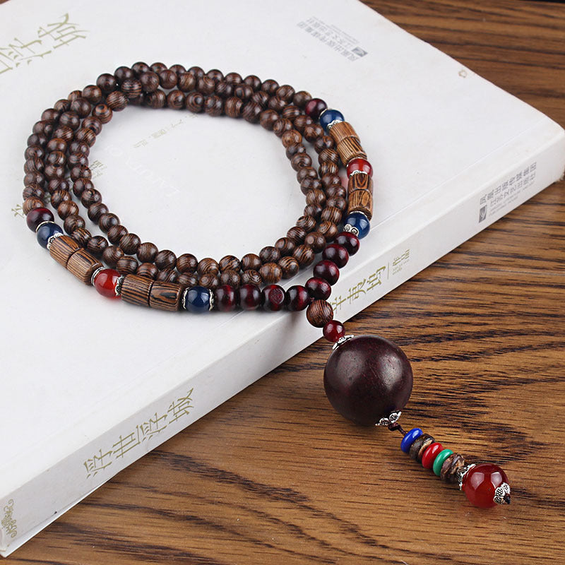 Retro Ethnic Wooden Beaded Necklaces for Men and Women