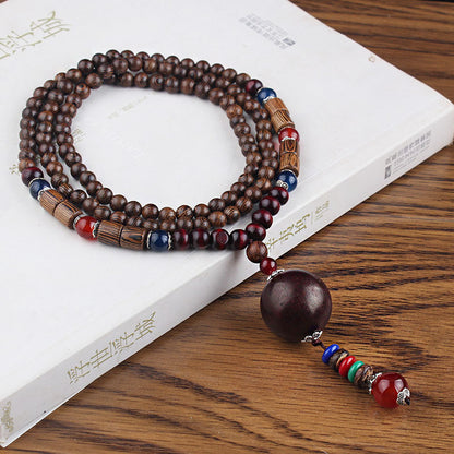 Retro Ethnic Wooden Beaded Necklaces for Men and Women