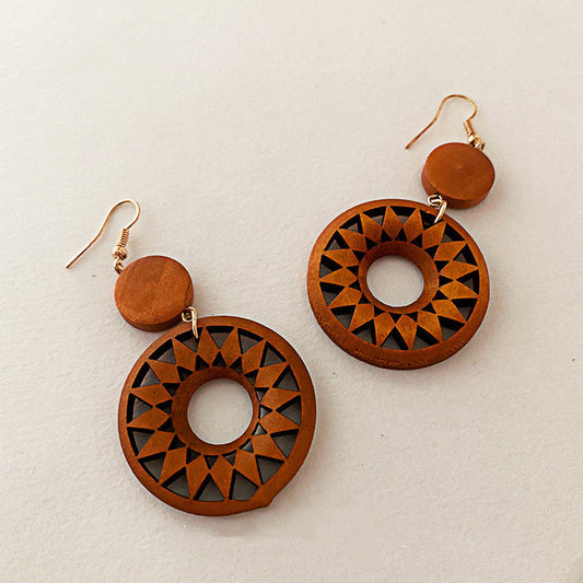 Boucles d'oreilles vintage en rotin tressé - LUXARAH