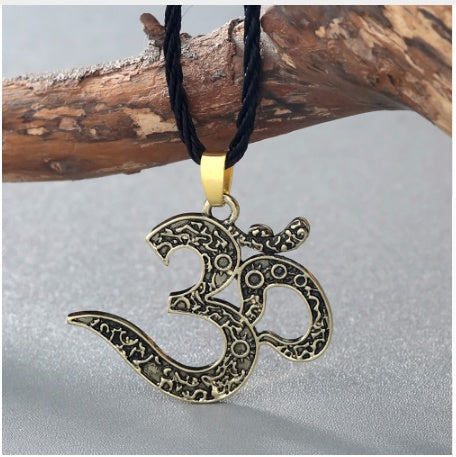 Collier OM, OM Bijoux, Yoga Femme, Collier Ethnique, Argent, Yoga Méditation - LUXARAH