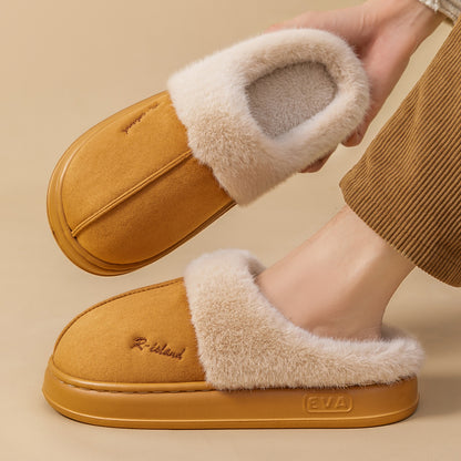 Chaussons d'hiver confortables et chauds pour couple, chaussures en coton, antidérapantes, pour femme et homme