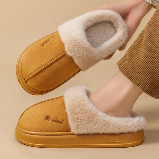 Chaussons d'hiver confortables et chauds pour couple, chaussures en coton, antidérapantes, pour femme et homme