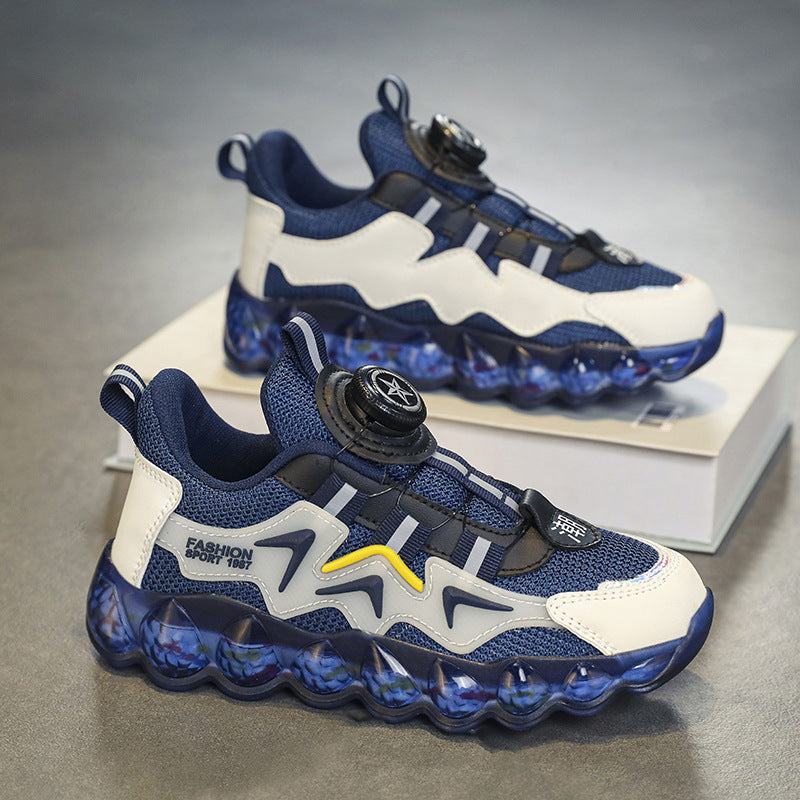 Chaussures de course respirantes à semelle souple pour garçons, idéales pour les loisirs et le sport, avec surface en maille creuse - LUXARAH