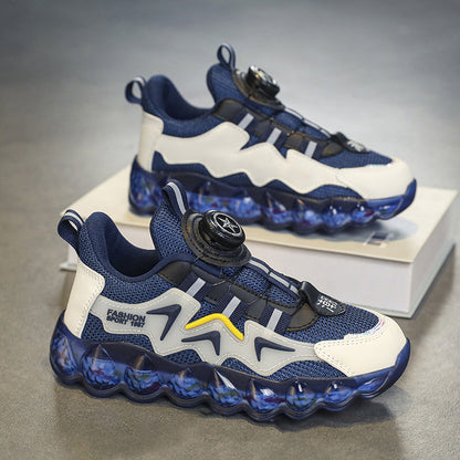 Chaussures de course respirantes à semelle souple pour garçons, idéales pour les loisirs et le sport, avec surface en maille creuse - LUXARAH