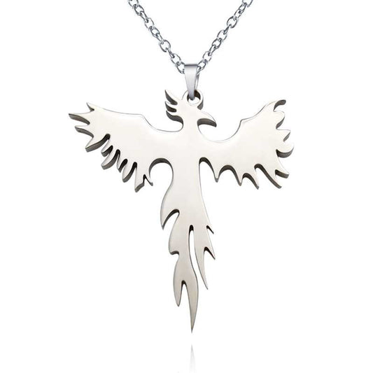 Titanium Steel Phoenix Bird Necklaces for Women and Men